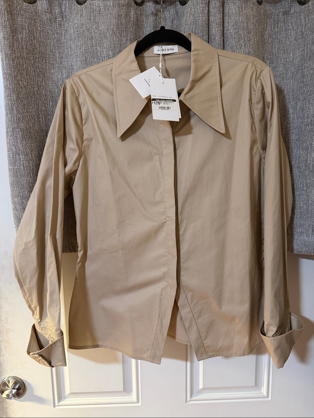 Anine Bing Beige Tan Lightweight Trench Shirt - Picture 2 of 4